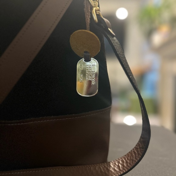 R. Riveter black canvas brown leather tote “Doyle” - Picture 6 of 9